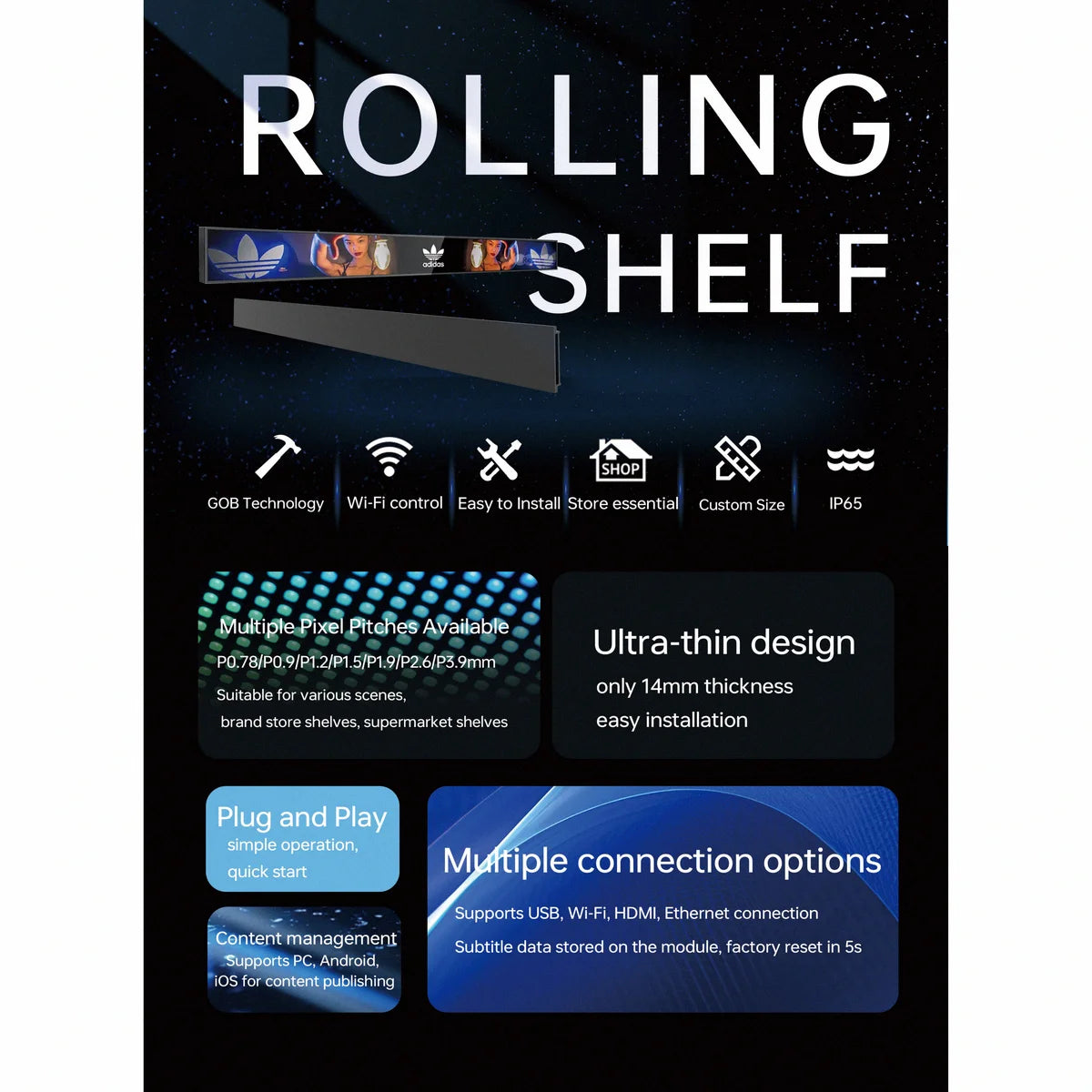 FusionLink Smart Shelf - Retail Edge Digital LED Display for Smart Shelving
