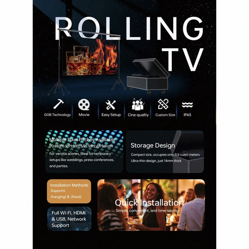 Premium cinema series 4K LED TV wall for home theater and professional studio displays