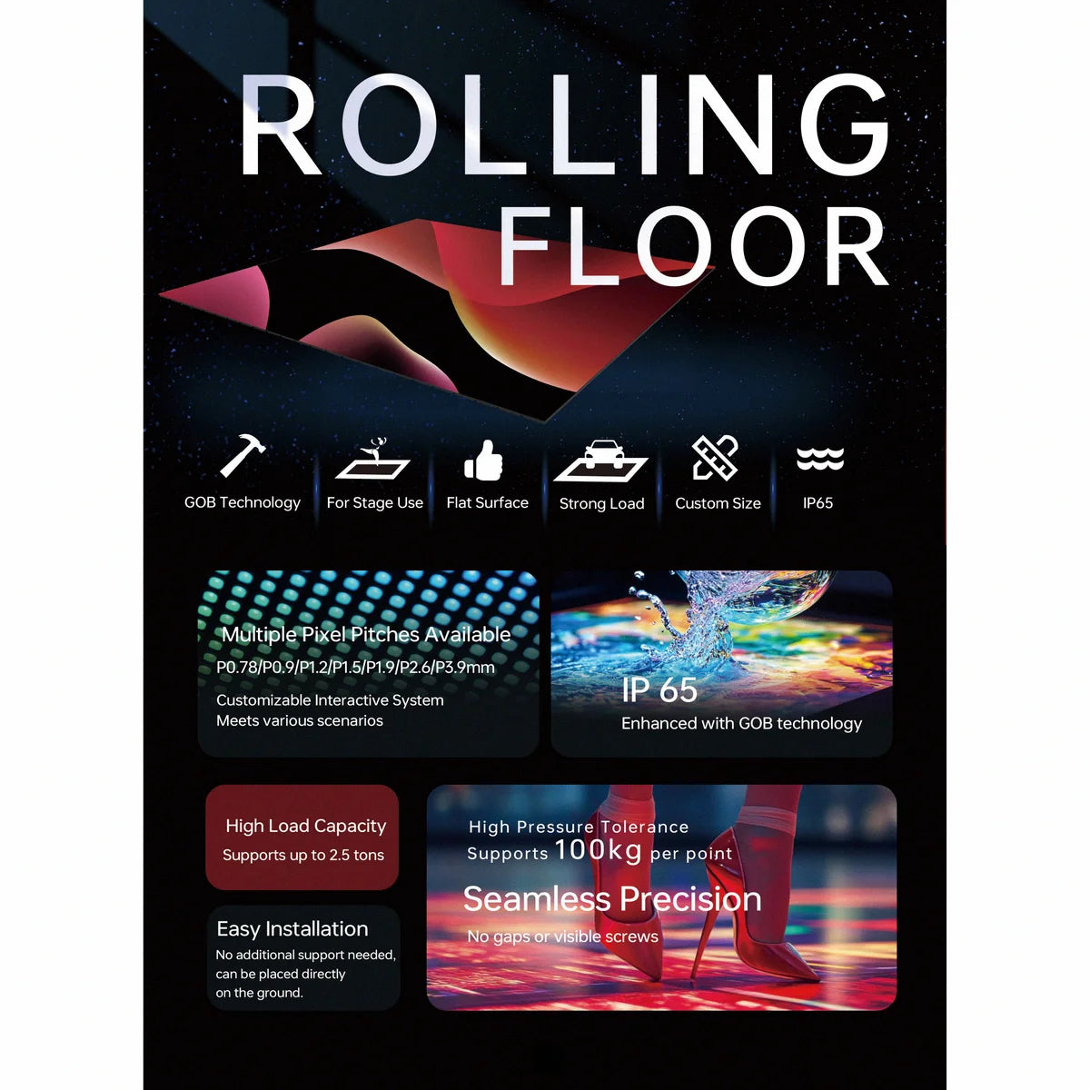 FusionLink Rolling Floor - Precision Interactive LED Floor Panels