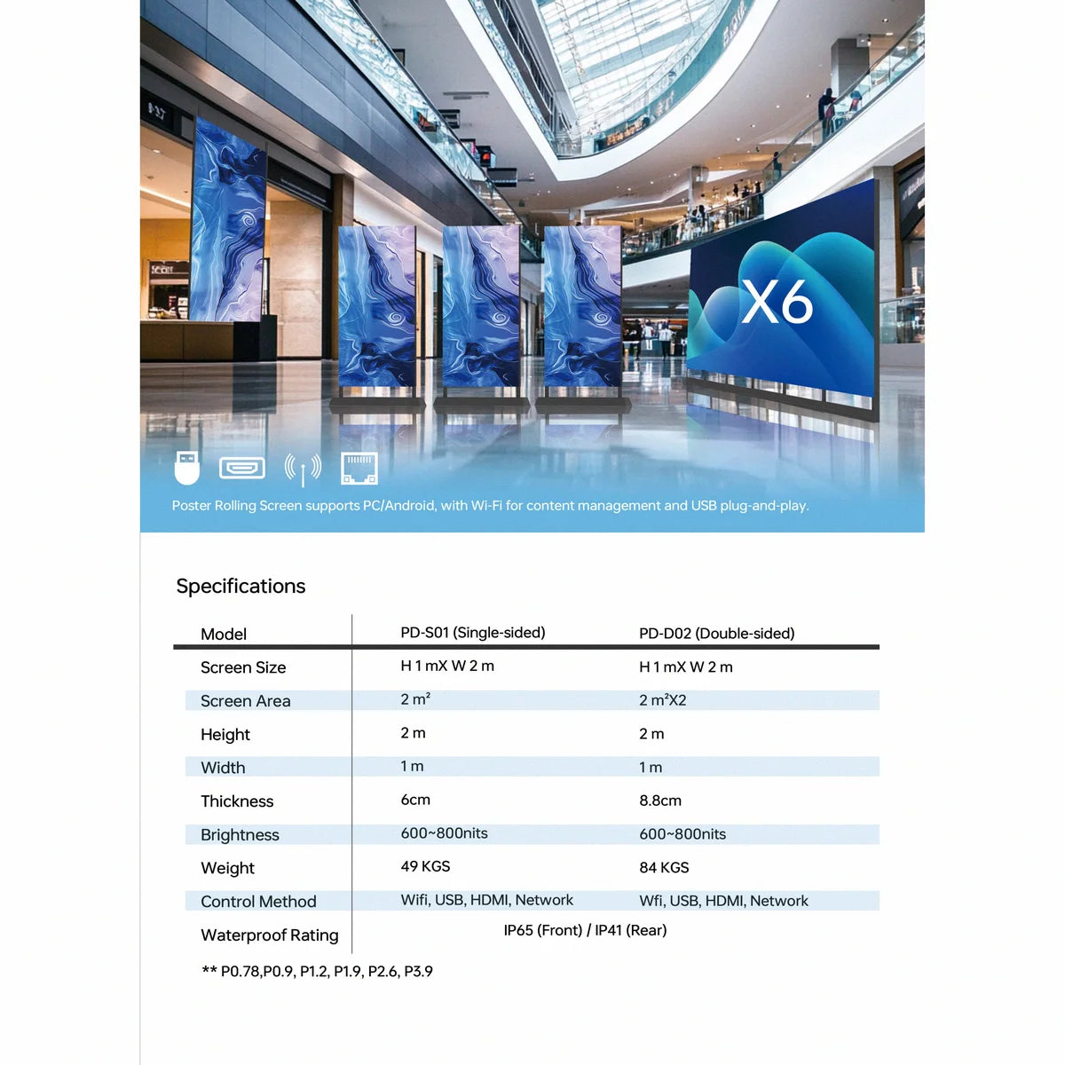 FusionLink Rolling Poster - Smart Digital LED Banner for Exhibitions